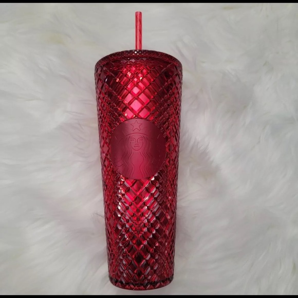 Starbucks 2021 Red Jeweled Christmas Holiday Studded Tumbler Venti 24oz - Picture 1 of 2